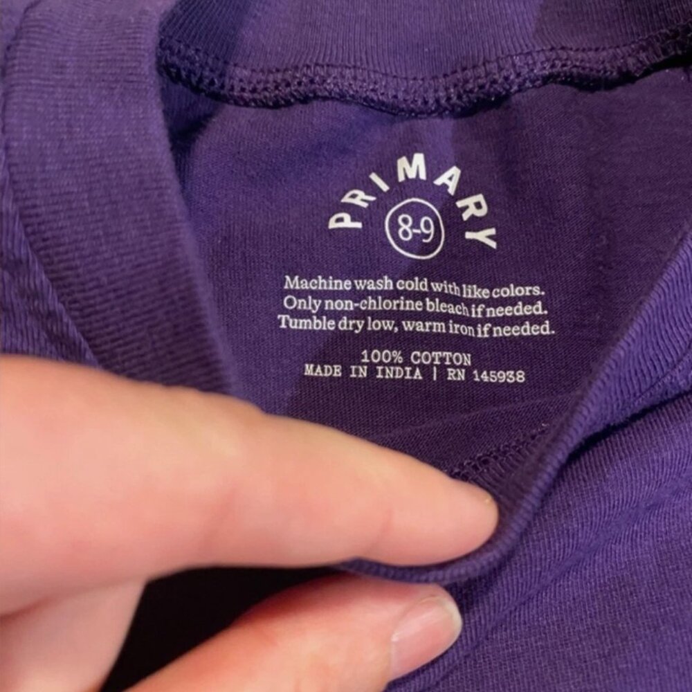 Primary 8-9Y Long Sleeve Shirt Bundle Purple Rainbow Stripe - Picture 10 of 12